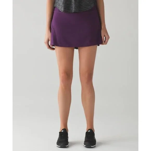 Lululemon 6 Tall Circuit Breaker Skirt Darkest Magenta Plum- Rare - Picture 9 of 11